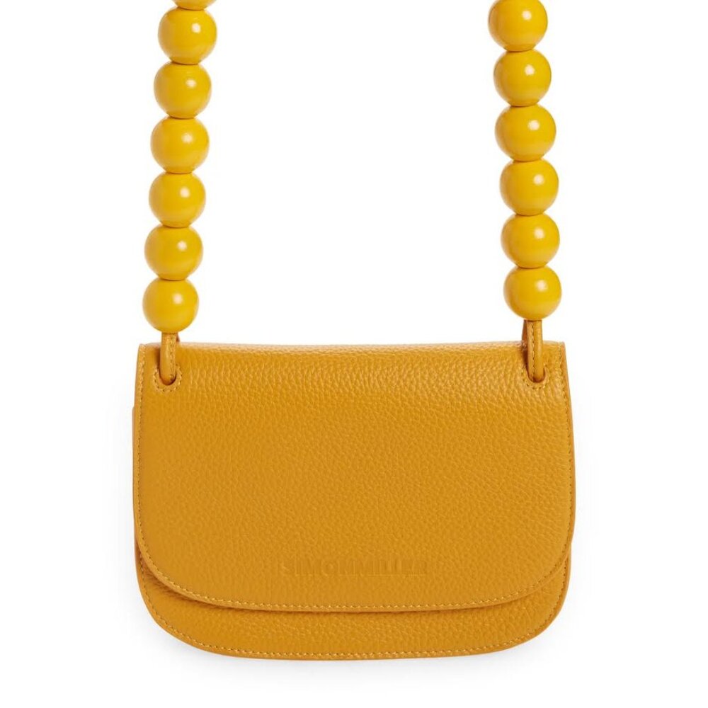 Simon Miller Mustard Crossbody Bag with Beaded Strap